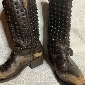 ASH Leather Studded Western Boot